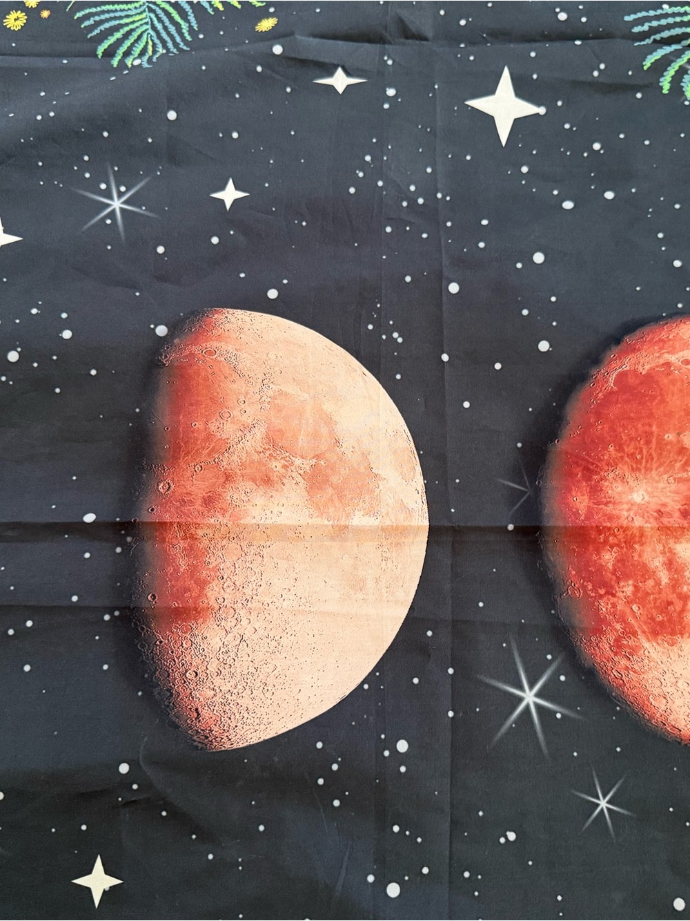 Celestial Moon Phases Tapestry with Floral Border - Picture 4 of 6
